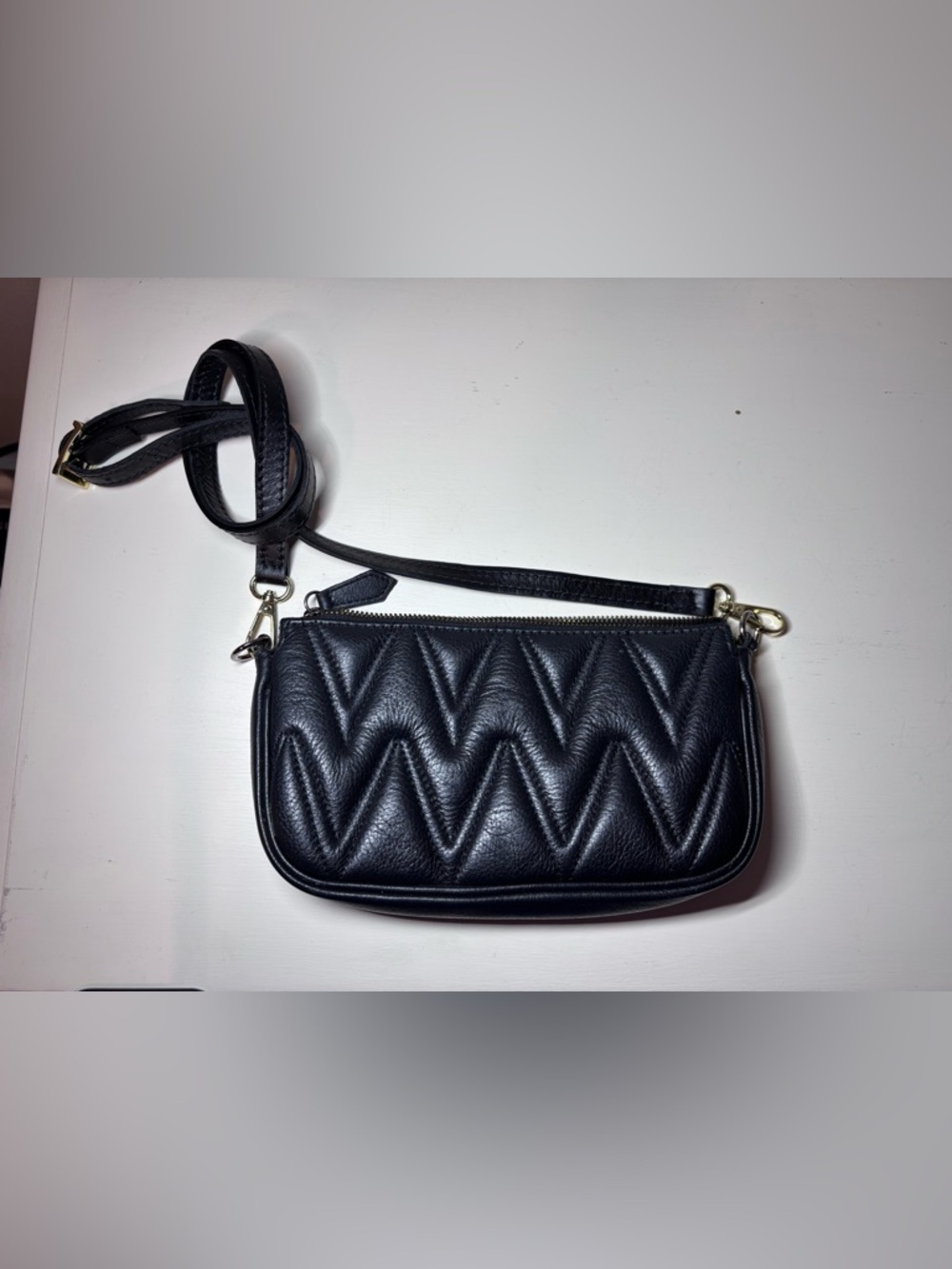 Mario Valentino Black Quilted Crossbody Bag